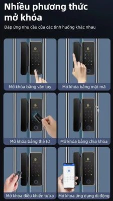 Các cách mở khóa từ cửa kính cường lực Kenitsu SLD3 bằng thẻ từ mật mã vân tay