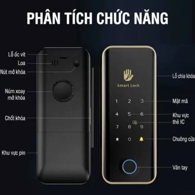 Cấu tạo khóa từ cửa kính cường lực Kenitsu SLD3 bền bỉ chắc chắn