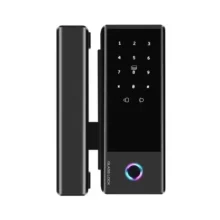 Mặt trước khóa cửa kính cường lực Kenitsu GK01 trang bị màn hình cảm ứng mã số và cảm biến vân tay
