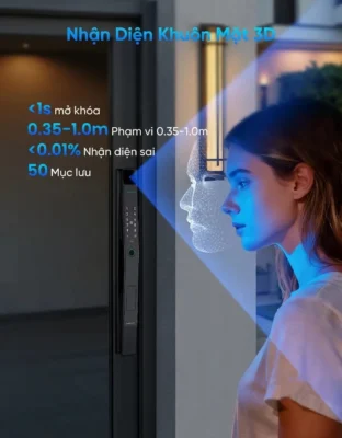 KENITSU SD5 8 Khóa vân tay cửa nhôm Face ID Kenitsu SD5 nhận diện khuôn mặt 3D thông minh