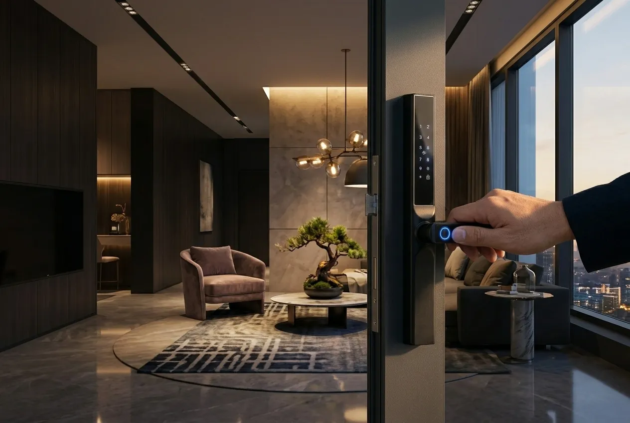 Khóa vân tay cửa nhôm kính chống nước Kenitsu cao cấp
