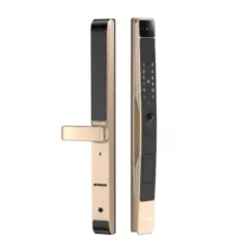 Khóa vân tay cửa nhôm kính pin sạc Kenitsu SD5 màu vàng sang trọng tích hợp công nghệ sinh trắc học và chống nước IP65