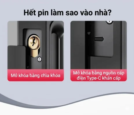 Cổng cấp nguồn Type-C khẩn cấp và chìa khóa cơ Kenitsu SH8