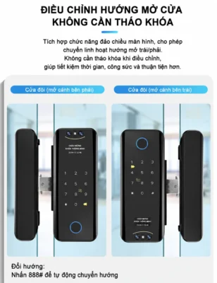 Đảo chiều màn hình khóa cửa kính Kenitsu SH9 cho cửa mở trái hoặc phải