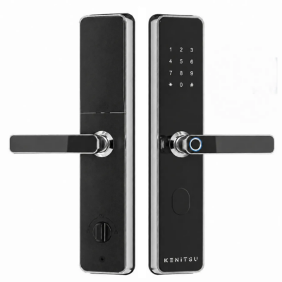 Khóa vân tay cửa thủy lực tay gạt Kenitsu TT62 mặt trước và mặt sau