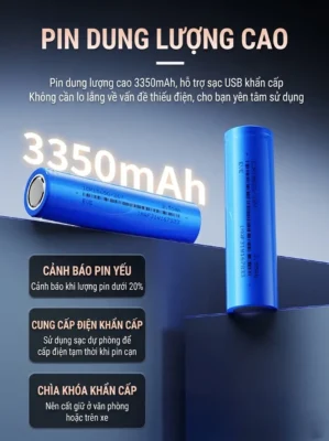 Pin sạc 3350mAh của khóa Kenitsu Elite