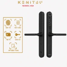 Mặt trong và mặt ngoài Kenitsu SX8 màu đen với bảng biểu tượng các phương thức mở