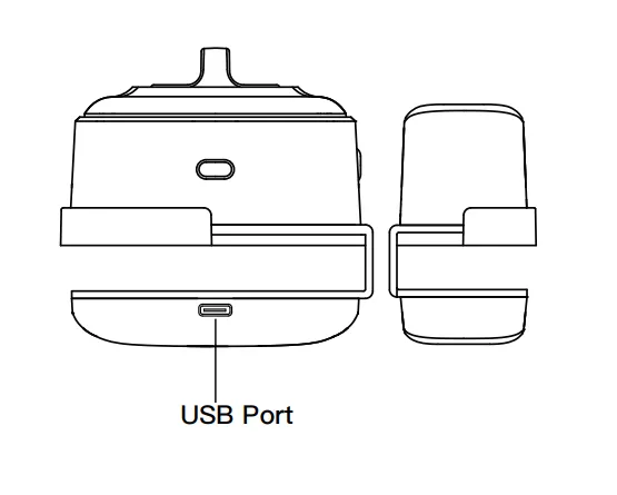 Cài đặt khóa Kaadas R8-5GL: Hướng dẫn chi tiết, dễ làm 6 Vị trí cổng USB-C cấp nguồn khẩn cấp ở cạnh dưới khóa Kaadas R8-5GL.